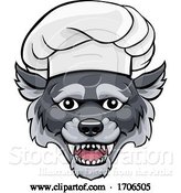 Vector Illustration of Cartoon Wolf Chef Mascot Character by AtStockIllustration