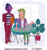 Vector Illustration of Cartoon Women Working Business Illustration Office Scene by AtStockIllustration