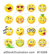 Vector Illustration of Cartoon Yellow Emoji Smiley Face Emoticons by AtStockIllustration