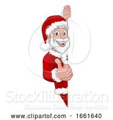 Vector Illustration of Cartoon Young Santa Christmas Sign Thumbs up by AtStockIllustration