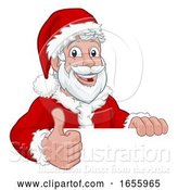 Vector Illustration of Cartoon Young Santa Sign Thumbs up Christmas Cartoon by AtStockIllustration