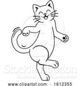 Vector Illustration of Cat Kitten Pet Animal Dancing Mascot Design Icon by AtStockIllustration