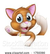 Vector Illustration of Cat Pet Kitten Cute Animal Character Sign by AtStockIllustration