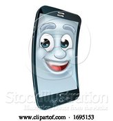 Vector Illustration of Cell Mobile Phone Mascot Character by AtStockIllustration