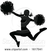 Vector Illustration of Cheerleader Silhouette by AtStockIllustration