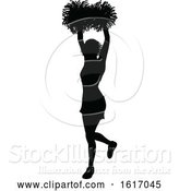 Vector Illustration of Cheerleader Silhouette by AtStockIllustration