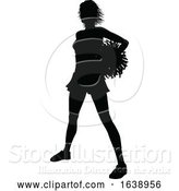 Vector Illustration of Cheerleader Silhouette by AtStockIllustration