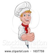 Vector Illustration of Chef Cook Baker Sign Thumbs up by AtStockIllustration