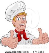 Vector Illustration of Chef Cook Baker Thumbs up Character by AtStockIllustration