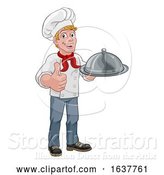 Vector Illustration of Chef Holding Plate Platter by AtStockIllustration