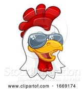 Vector Illustration of Chicken Rooster Cockerel Bird Sunglasses by AtStockIllustration