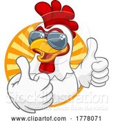 Vector Illustration of Chicken Rooster Cockerel Bird Sunglasses by AtStockIllustration