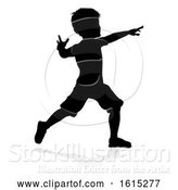 Vector Illustration of Child Silhouette, on a White Background by AtStockIllustration