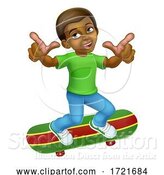 Vector Illustration of Child Skateboarding Boy Kid by AtStockIllustration