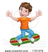 Vector Illustration of Child Skateboarding Boy Kid by AtStockIllustration