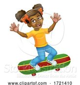 Vector Illustration of Child Skateboarding Girl Kid by AtStockIllustration