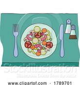 Vector Illustration of Chinese Food or Curry Plate Knife and Fork Meal by AtStockIllustration