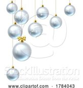 Vector Illustration of Christmas Background Gold Silver Balls Baubles by AtStockIllustration