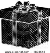 Vector Illustration of Christmas Gift Birthday Vintage Present Box Bow by AtStockIllustration