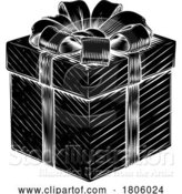 Vector Illustration of Christmas Gift Birthday Vintage Present Box Bow by AtStockIllustration