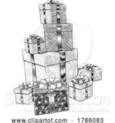 Vector Illustration of Christmas Gifts Birthday Presents Boxes Pile Stack by AtStockIllustration