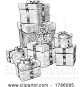 Vector Illustration of Christmas Gifts Birthday Presents Boxes Pile Stack by AtStockIllustration