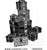 Vector Illustration of Christmas Gifts Birthday Presents Boxes Pile Stack by AtStockIllustration