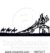 Vector Illustration of Christmas Nativity Scene Bethlehem Manger Wise Men by AtStockIllustration