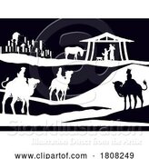 Vector Illustration of Christmas Nativity Scene Bethlehem Manger Wise Men by AtStockIllustration