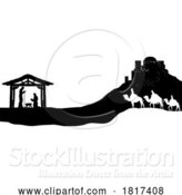 Vector Illustration of Christmas Nativity Scene Bethlehem Manger Wise Men by AtStockIllustration