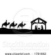 Vector Illustration of Christmas Nativity Scene Silhouette by AtStockIllustration