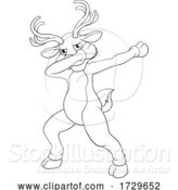 Vector Illustration of Christmas Reindeer Dabbing Dance by AtStockIllustration