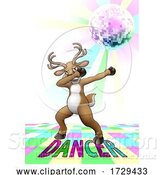 Vector Illustration of Christmas Reindeer Dabbing Disco Dance by AtStockIllustration