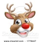 Vector Illustration of Christmas Reindeer Face by AtStockIllustration