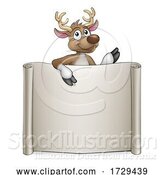 Vector Illustration of Christmas Reindeer Sign by AtStockIllustration