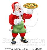 Vector Illustration of Christmas Santa Claus Father Christmas Pizza Chef by AtStockIllustration