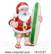 Vector Illustration of Christmas Santa Claus Surf by AtStockIllustration