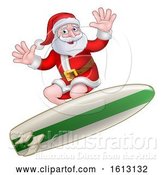 Vector Illustration of Christmas Santa Claus Surfing by AtStockIllustration