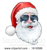 Vector Illustration of Christmas Santa Claus Wearing Sunglasses by AtStockIllustration