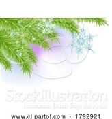 Vector Illustration of Christmas Tree and Snowflakes Background by AtStockIllustration