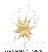 Vector Illustration of Christmas Tree Gold Star Bauble Ornament by AtStockIllustration