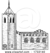 Vector Illustration of Church Cathedral Old Medieval Vintage Building by AtStockIllustration
