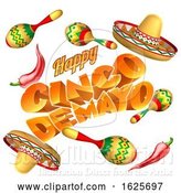 Vector Illustration of Cinco De Mayo Mexican Holiday Themed Background by AtStockIllustration