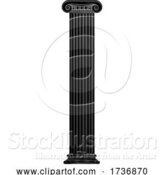 Vector Illustration of Classic Greek Roman Column Ionic Pillar Woodcut by AtStockIllustration