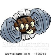 Vector Illustration of Claw Dumb Bell Gym Weight Dumbbell Monster Hand by AtStockIllustration