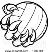 Vector Illustration of Claw Softball Baseball Ball Dragon Monster Hand by AtStockIllustration
