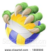 Vector Illustration of Claw Softball Baseball Ball Dragon Monster Hand by AtStockIllustration