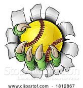 Vector Illustration of Claw Softball Baseball Ball Dragon Monster Hand by AtStockIllustration