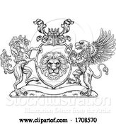 Vector Illustration of Coat of Arms Crest Griffin Horse Family Shield by AtStockIllustration