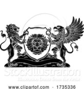 Vector Illustration of Coat of Arms Crest Griffin Lion Family Shield Seal by AtStockIllustration